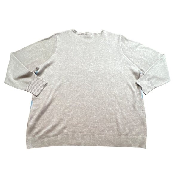 LOGO Lori Goldstein XL Floral Jacquard Layla Sweater in Dark Earth Boho Cottage - Picture 7 of 7